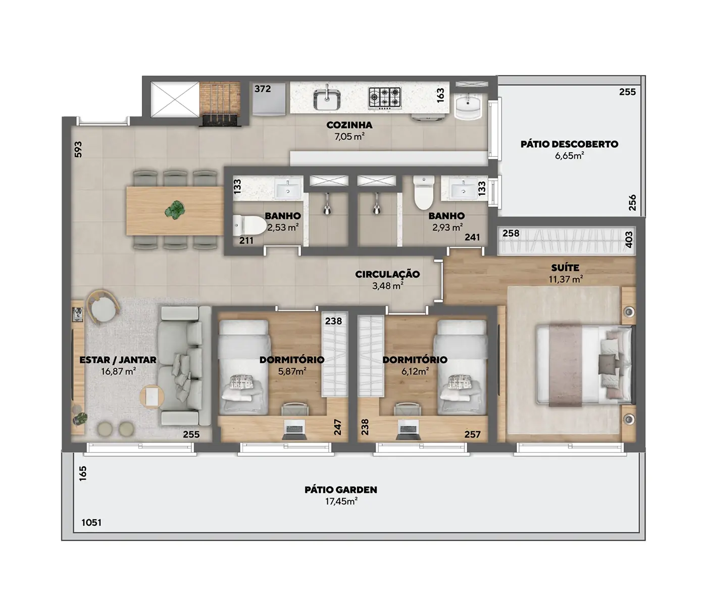 Planta humanizada — Garden 94 m², 94 m²