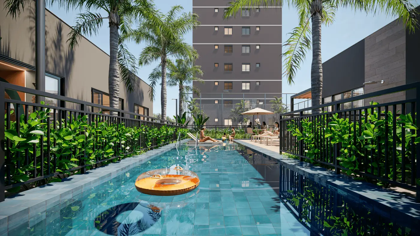 Piscina com deck molhado — LINQ - Your Life, Igara, Canoas