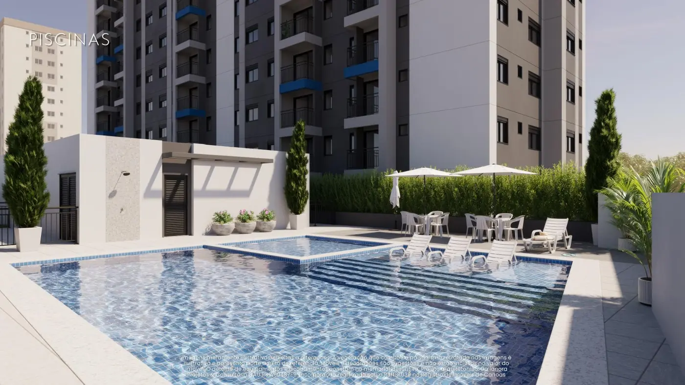 Piscina adulto e infantil — Residencial Ares, Centro, Canoas